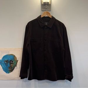 chocolate brown corduroy button up size xl